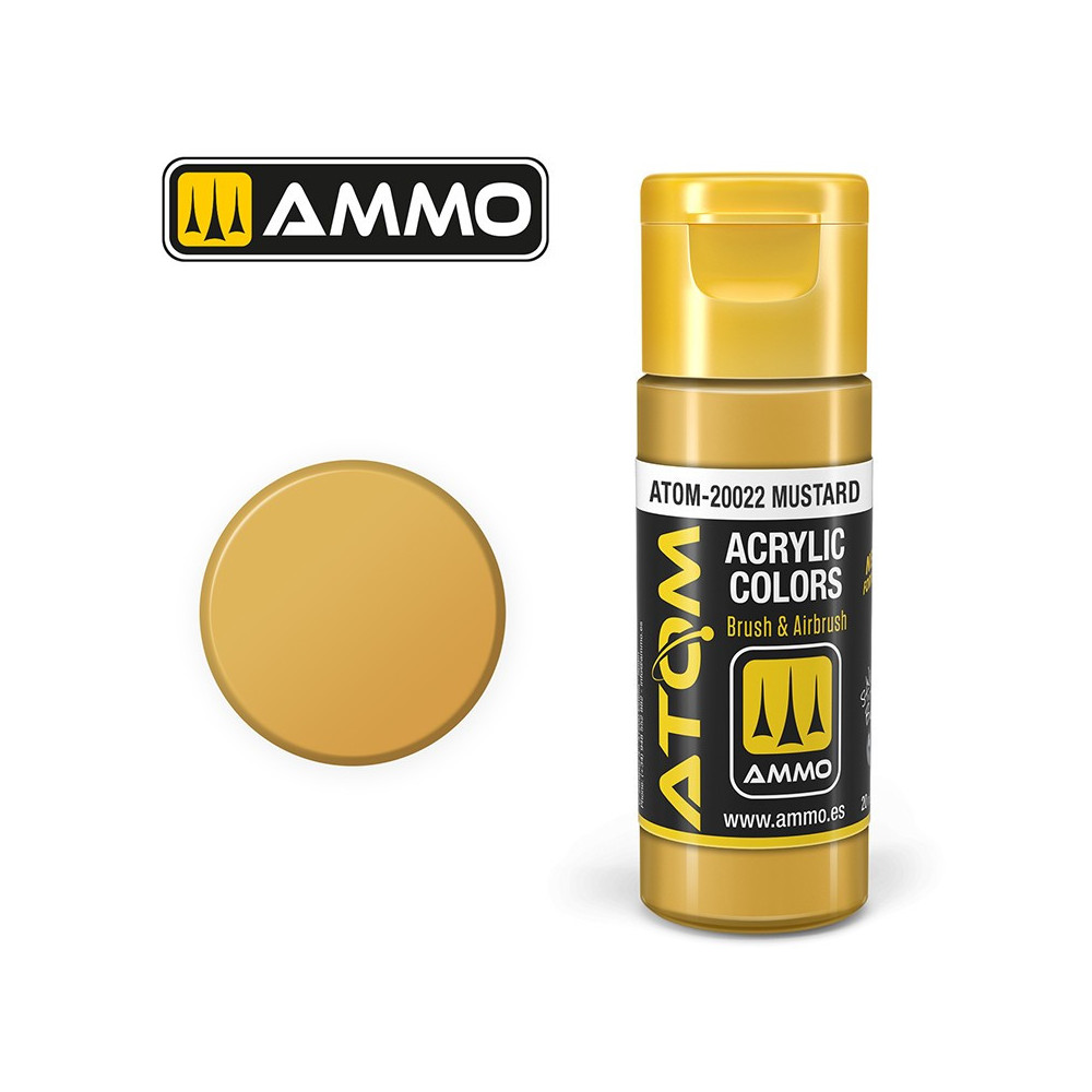 Peinture acrylique Moutarde 20ml ATOM AMMO