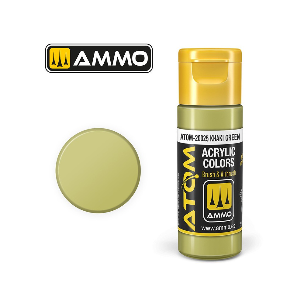 Peinture acrylique Vert Kaki 20ml ATOM AMMO