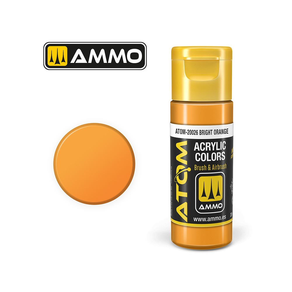 Peinture acrylique Orange vif 20ml ATOM AMMO