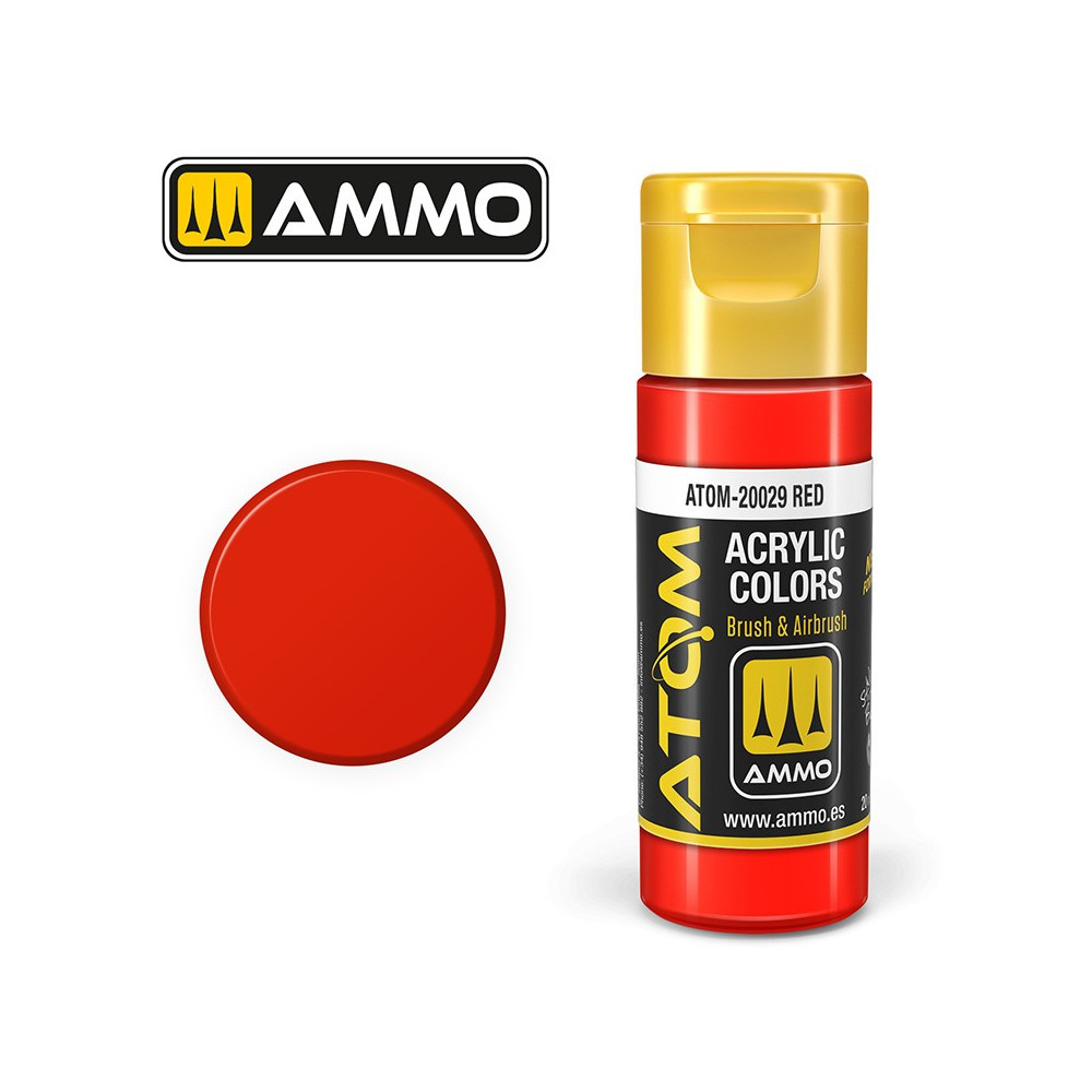 Peinture acrylique Rouge 20ml ATOM AMMO