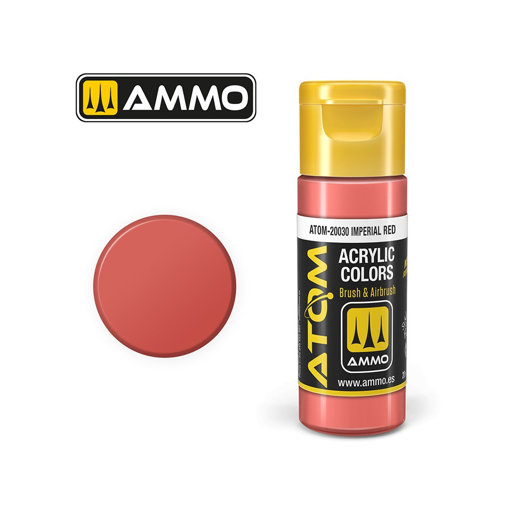 Peinture acrylique Rouge Impérial 20ml ATOM AMMO