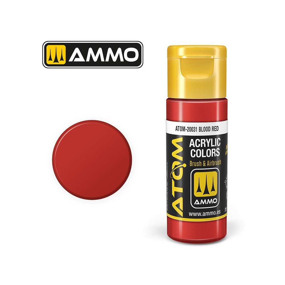 Peinture acrylique Rouge sang 20ml ATOM AMMO