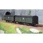MW_30301-Models World 30301 Set of 2 baggage cars, SNCF, Dqd2m, Green 306, 1950 markings, end-of-train lights