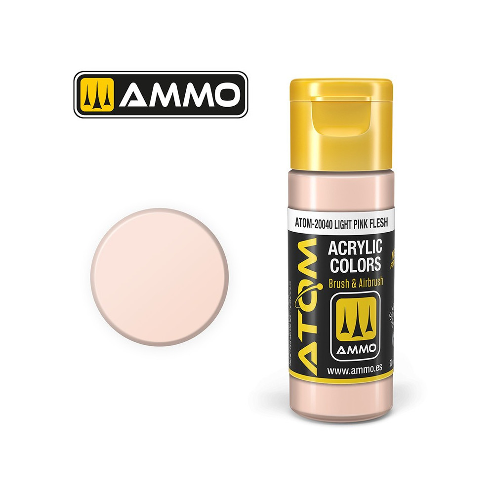 Peinture acrylique Chair rose clair 20ml ATOM AMMO