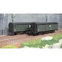 MW_30303-Models World 30303 Set de 2 Wagons fourgons, SNCF, Dqd2m, Vert 306, marquage 1956, feux fin de convoi