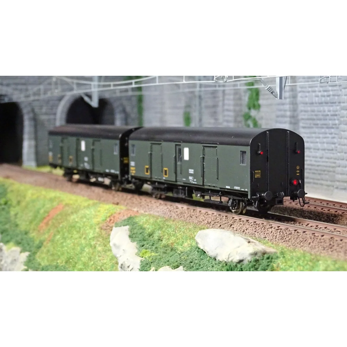 Models World 30303 Set of 2 baggage cars, SNCF, Dqd2m, Green 306, 1...