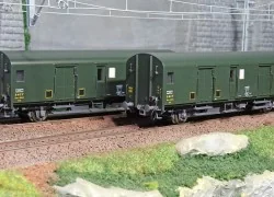 Models World 30305 Set of 2 baggage cars, SNCF, Dqd2m, Green 301, 1...