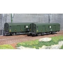 Models World 30305 Set of 2 baggage cars, SNCF, Dqd2m, Green 301, 1...