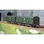 Models World 30305 Set de 2 Wagons fourgons, SNCF, Dqd2m, Vert 301, marquage 1956, feux fin de convoi Models World MW_30305 - 4 MW_30305-Models World 30305 Set de 2 Wagons fourgons, SNCF, Dqd2m, Vert 301, marquage 1956, feux fin de convoi