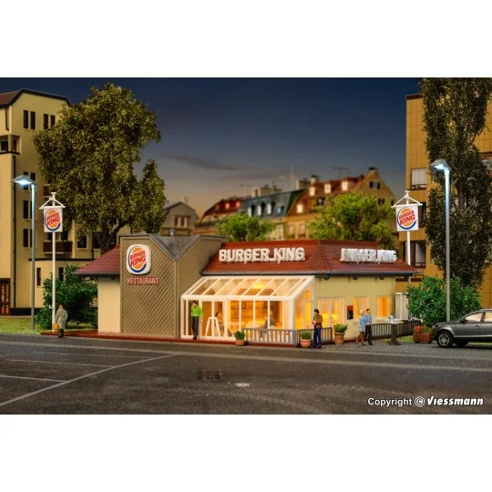 Vollmer_43632-Vollmer 43632 Model Kit, Burger King Restaurant, Illuminated