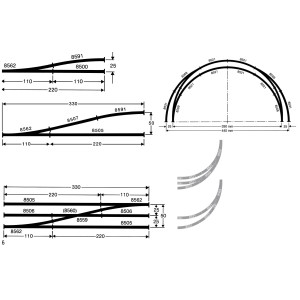 Marklin 8591 Rail contre courbe d'aiguillage R 490mm 13°, Z 1/220 Marklin Marklin_8591 - 2