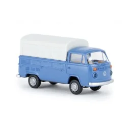 Brekina 33930 Volkswagen T2 flatbed truck with tarpaulin cover, bri...