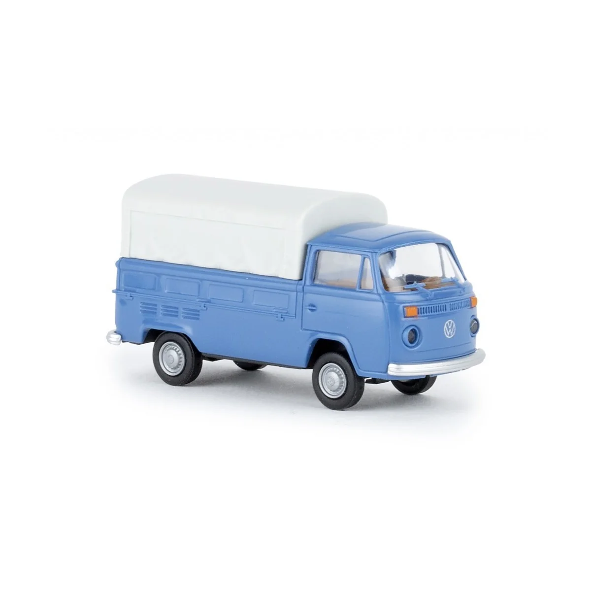Brekina 33930 Volkswagen T2 flatbed truck with tarpaulin cover, bri...