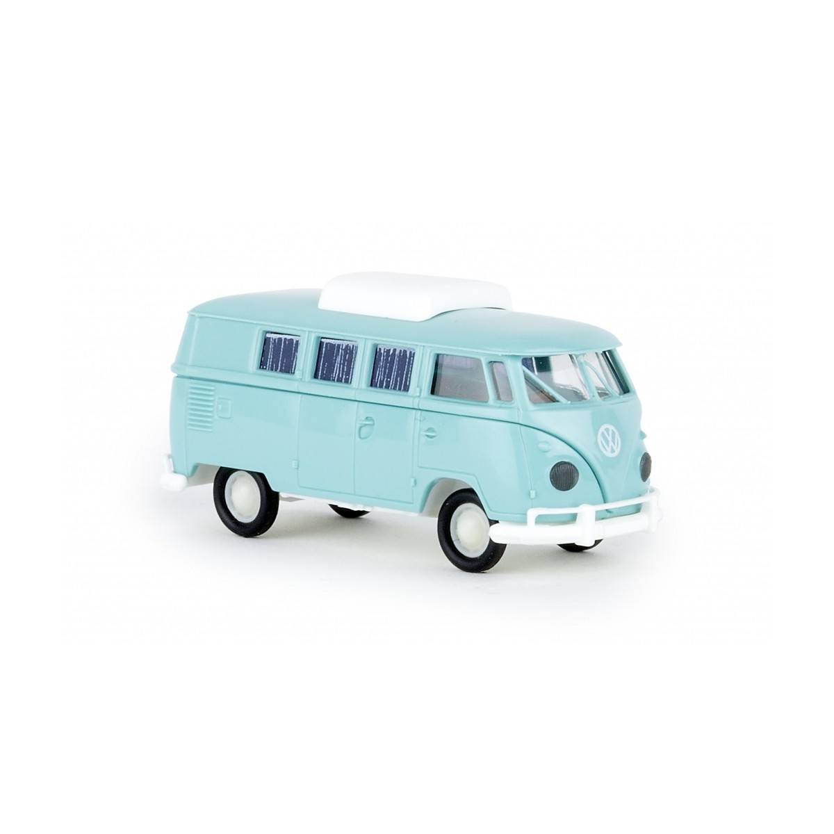 Brekina 31604 Volkswagen T2 camper van, with pop-up roof, pastel bl...