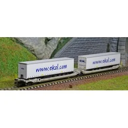 REE Modeles NW179 Wagons kangourou articulés type Sdggmrs AAE, 2 remorques EKOL Logistic Ree Modeles NW-179 - 1