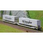 NW-184-REE Modeles NW184 Wagons kangourou articulés type Sdggmrs AAE Cargo, 2 remorques GN TRANSPORT