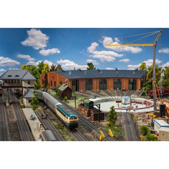 Faller_120281-Faller 120281 Maquette, Rotonde à locomotives au pas de 12°