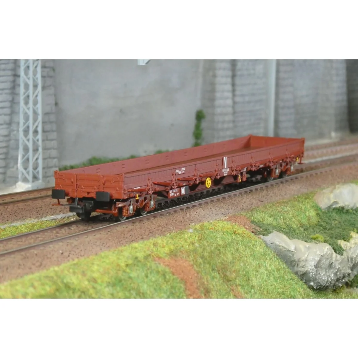 Jouef HJ6309 Wagon plat à ridelles Uas (ex Res) à bogies, SNCF Infra