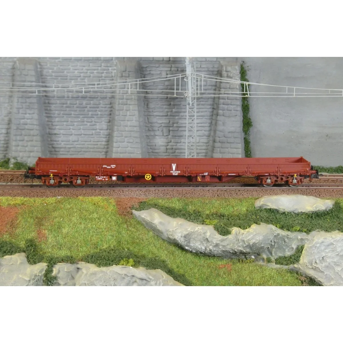 Jouef HJ6309 Wagon plat à ridelles Uas (ex Res) à bogies, SNCF Infra