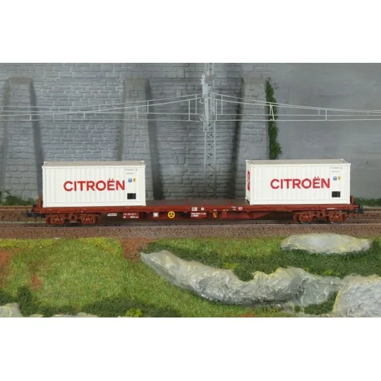 HJ6310-Jouef HJ6310 Flat wagon with sideboards and bogies, SNCF, loaded with 2 Citroën 20' containers