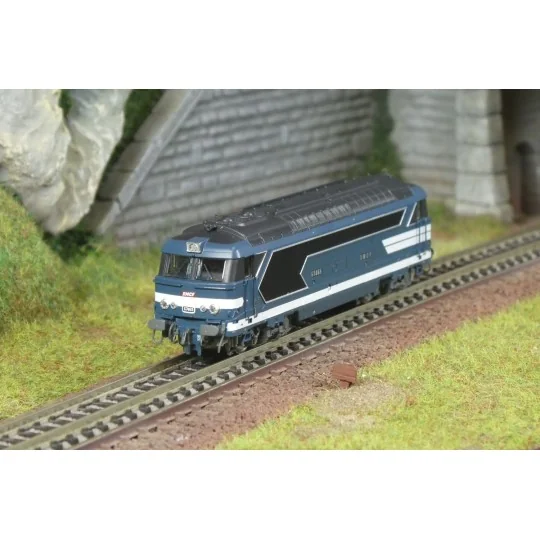 NW-334-BB 67465 diesel locomotive, blue livery with plates, CAEN, N 1/160 - REE Modeles NW334