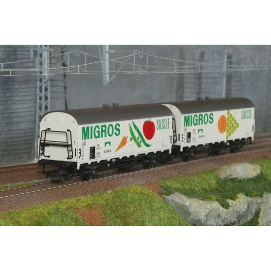 Marklin_46173-Marklin 46173 Set of 2 refrigerated wagons Tnoms 35 and Ths 42, DB, MIGROS