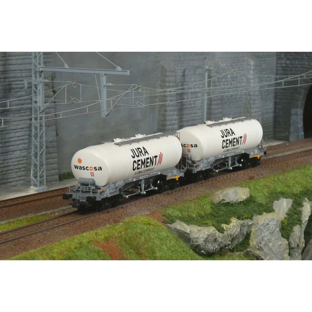 Roco 6600191 Set de 2 wagons silo, Jura Cement/Wascosa
