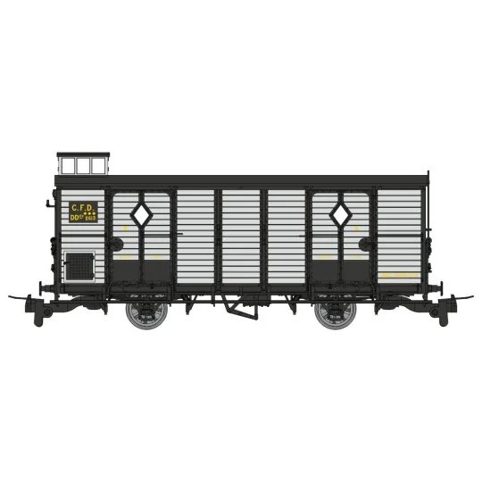 VM-048-Set de 2 wagons fourgons CFC, rouge/gris, ep. III-IV, HOm - Ree Modeles VM047