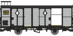 CFD baggage car, light grey, era III-IV, 2 open doors, HOm - Ree Mo...
