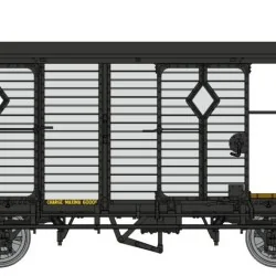 Wagon fourgon CFD, gris clair, ep. III-IV, 2 portes ouvertes, HOm -...