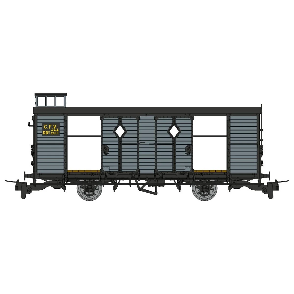CFV baggage car, blue-grey, ep. III-IV, Vivarais Tourist Train, ope...