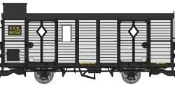 CFD baggage car, light grey, era III-IV, with chimney, HOm - Ree Mo...