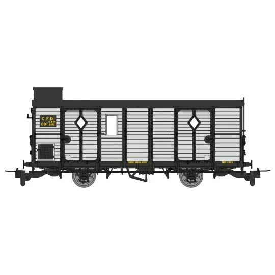 VM-050-CFD baggage car, light grey, era III-IV, 2 open doors, HOm - Ree Modeles VM049