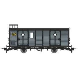 CFV baggage car, blue-grey, ep. III-IV, Vivarais Tourist Train, doo...