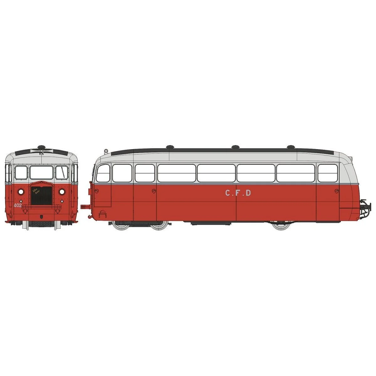 DE DION Type NC railcar, CFD Saône & Loire, No. 402, Red/Pearl Grey...
