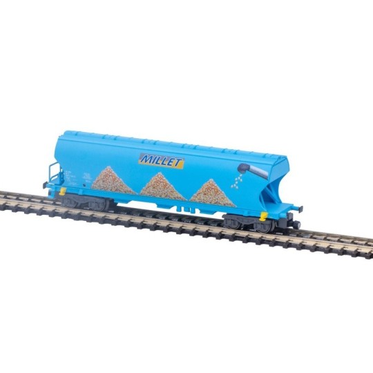 AZAR_W01-MM1-Azar W01-MM1 Wagon trémies à bogies, SNCF, MILLET Maïs, échelle Z