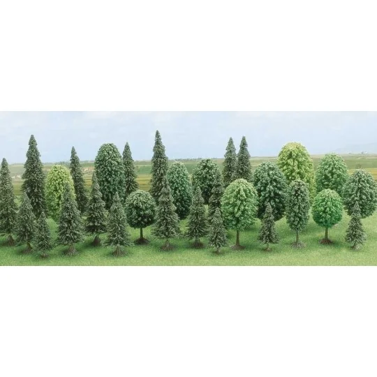 Busch_6489-Busch 6489 Assortiment de 30 arbres mélangé