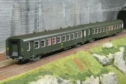 Set of 2 USI B10t U61 coaches, SNCF - Models World MW40032 - Illumi...