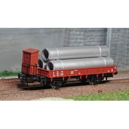 Jouef HJ5704 Flat wagon with sideboards, brown with guard's cabin, ...
