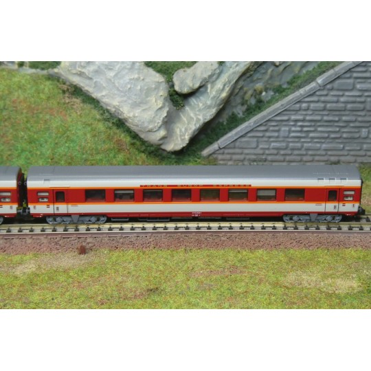 Trix_15692-MiniTrix 15692 Set de 2 voitures voyageurs grand confort, 1ère classe / restaurant, SNCF, TEE, échelle N