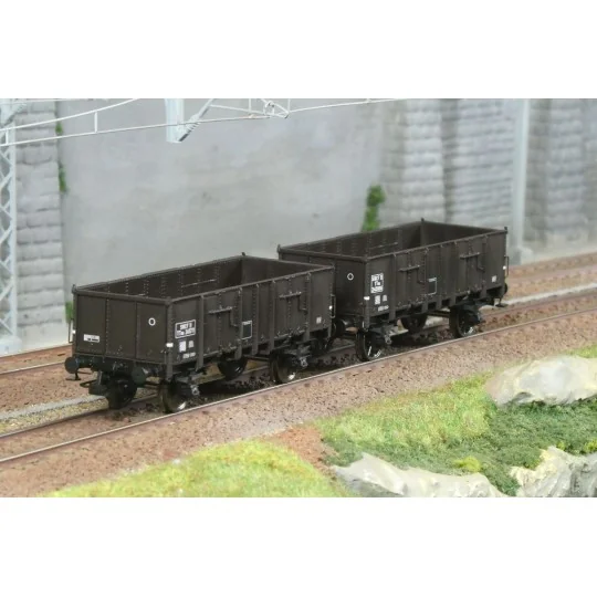 WB-916-Ree Modeles WB916 Set of 2 tipper wagons with metal bodies, SNCF, ep.III