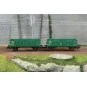 WB-921-Ree Modeles WB921 Set de 2 wagons Tombereau caisse métallique, vert, SNCB, ep.III