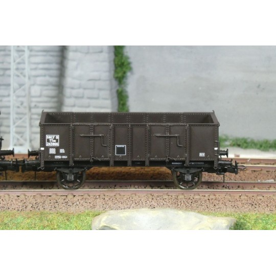 WB-916-Ree Modeles WB916 Set de 2 wagons Tombereau caisse métallique, SNCF, ep.III