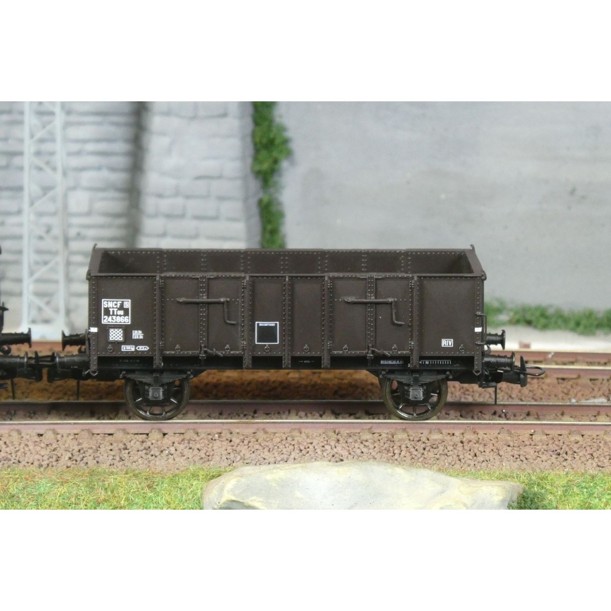 Ree Modeles WB916 Set de 2 wagons Tombereau caisse métallique, SNCF...