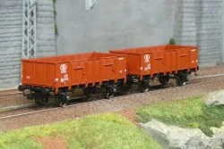 Ree Modeles WB923 Set de 2 wagons Tombereau caisse métallique, brun...