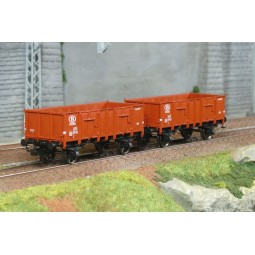 Ree Modeles WB923 Set de 2 wagons Tombereau caisse métallique, brun...