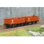WB-923-Ree Modeles WB923 Set of 2 open wagons with metal bodies, brown, SNCB, ep.III