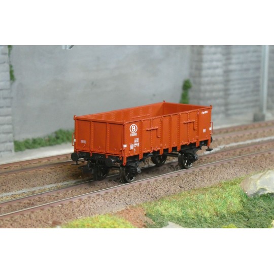 WB-924-Ree Modeles WB924 Wagon Tombereau caisse métallique, brun, SNCB, ep.III