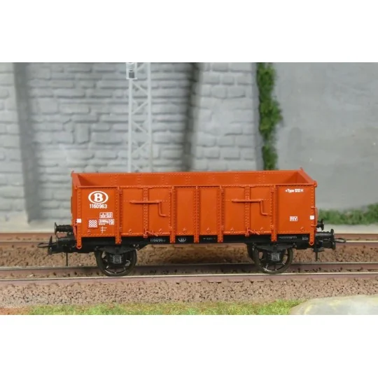 Ree Modeles WB924 Tipper Wagon with metal body, brown, SNCB, ep.III WB-924-Ree Modeles WB924 Tipper Wagon with metal body, brown, SNCB, ep.III