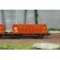 WB-923-Ree Modeles WB923 Set of 2 open wagons with metal bodies, brown, SNCB, ep.III